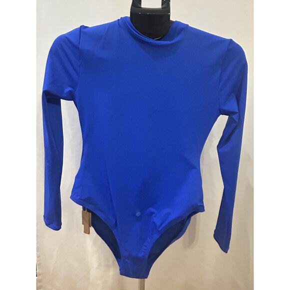 SKIMS Other - NWT Skims Long Sleeve Zip Up Swimsuit in Cobalt size M